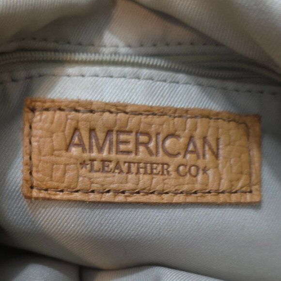American Leather Co. LennoxTriple-Entry Tan Textured Leather Shoulder Bag